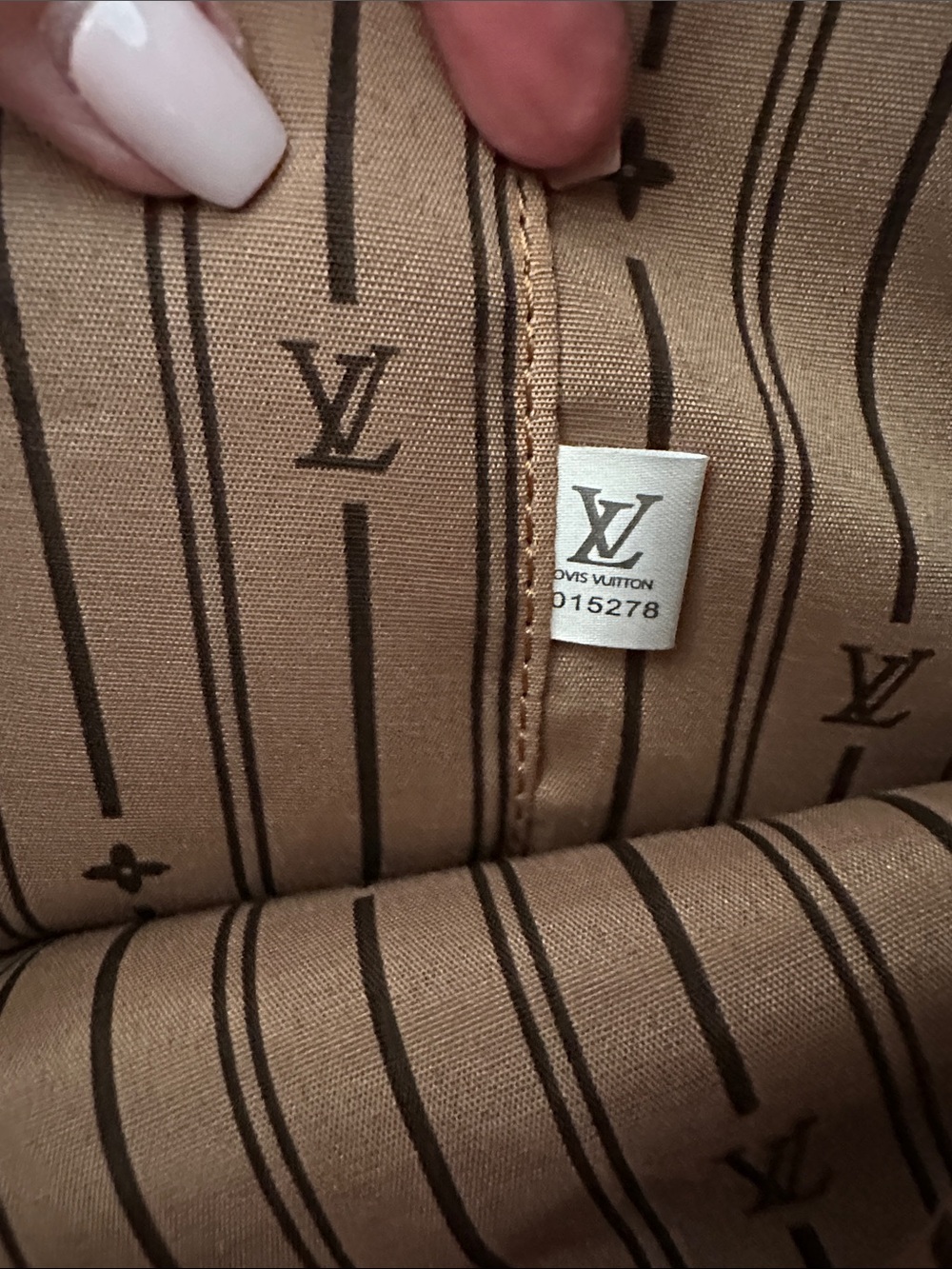 Faux Monogram Shoulder Bag in Brown and Tan - Picture 6 of 6